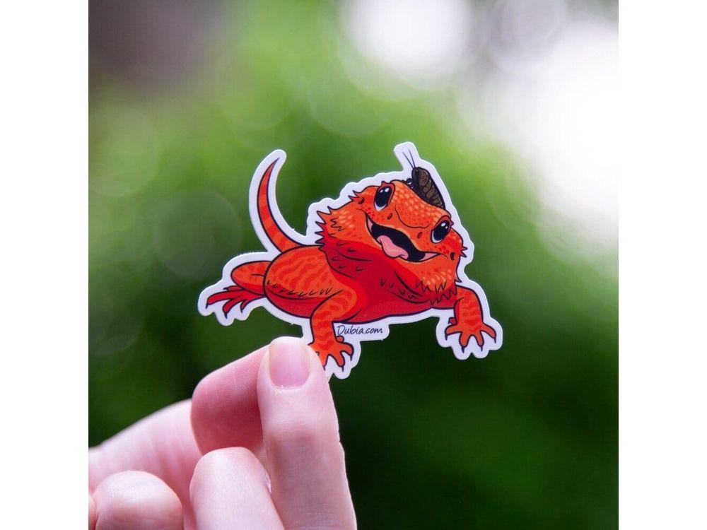 Red Beardie Open Mouth Sticker Sticker Dubia.com Die-Cut