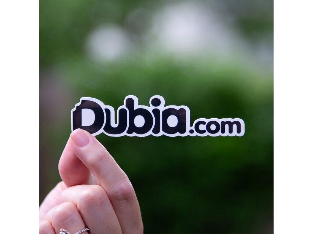 Dubia.com Sticker (White w/ Black letters) Sticker Dubia.com Die-Cut