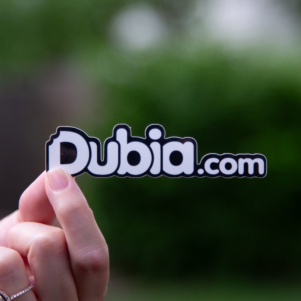 Dubia.com Sticker Black w/ White letters