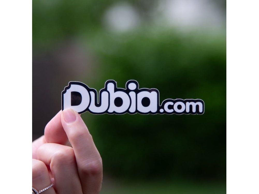 Dubia.com Sticker (Black w/ White letters) Sticker Dubia.com Die-Cut