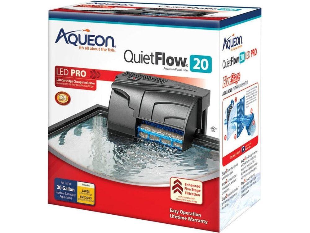 Aqueon QuietFlow LED PRO Aquarium Power Filter Size 20 Filter & Accessories Aqueon