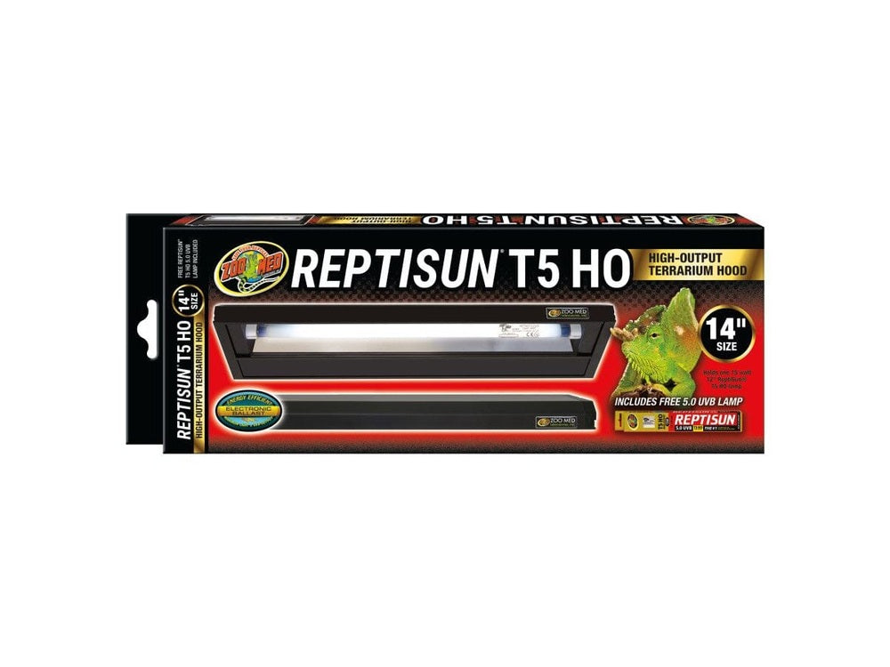 Zoo Med ReptiSun T5 HO Terrarium Hood w/ 5.0 Bulb 1ea/14 in