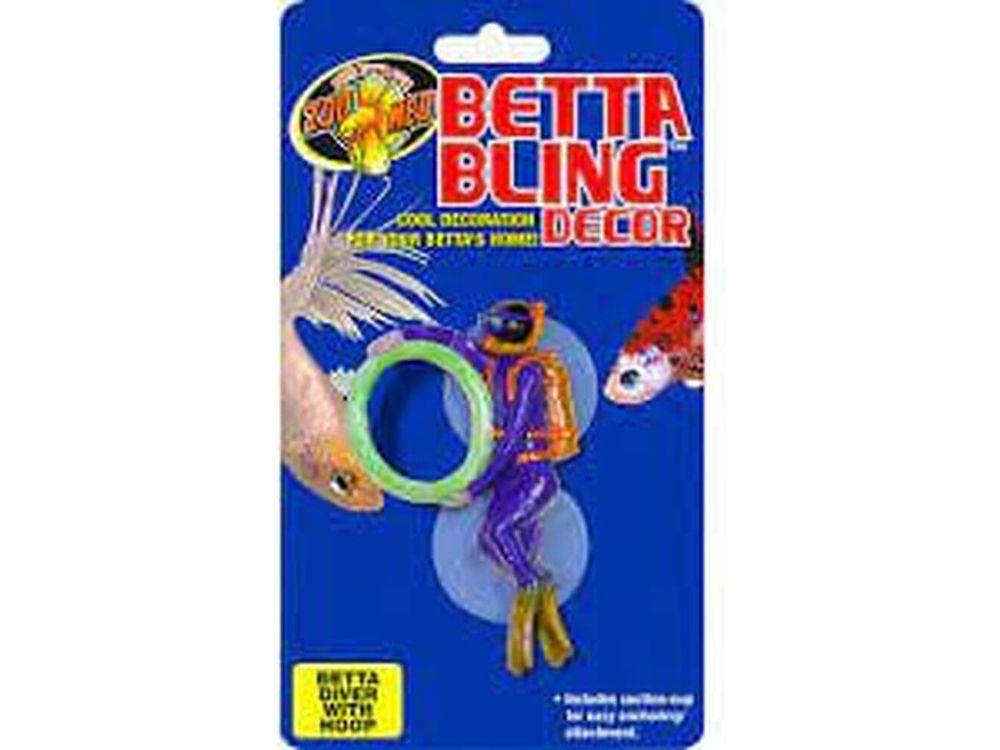 Zoo Med Betta Bling Decor, Scuba Diver With Hoop Zoo Med