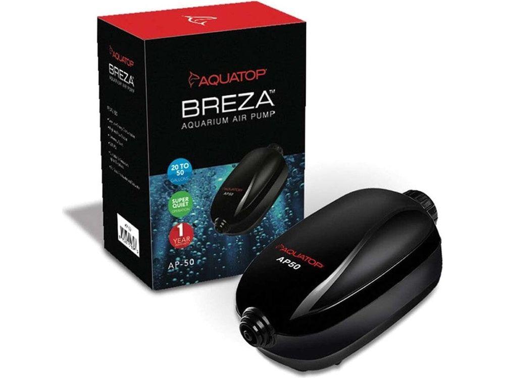 Aquatop BREZA AP-50 Aquarium Air Pump with Flow control Knob 20-50gal Black 1ea Fish Supplies Aquatop