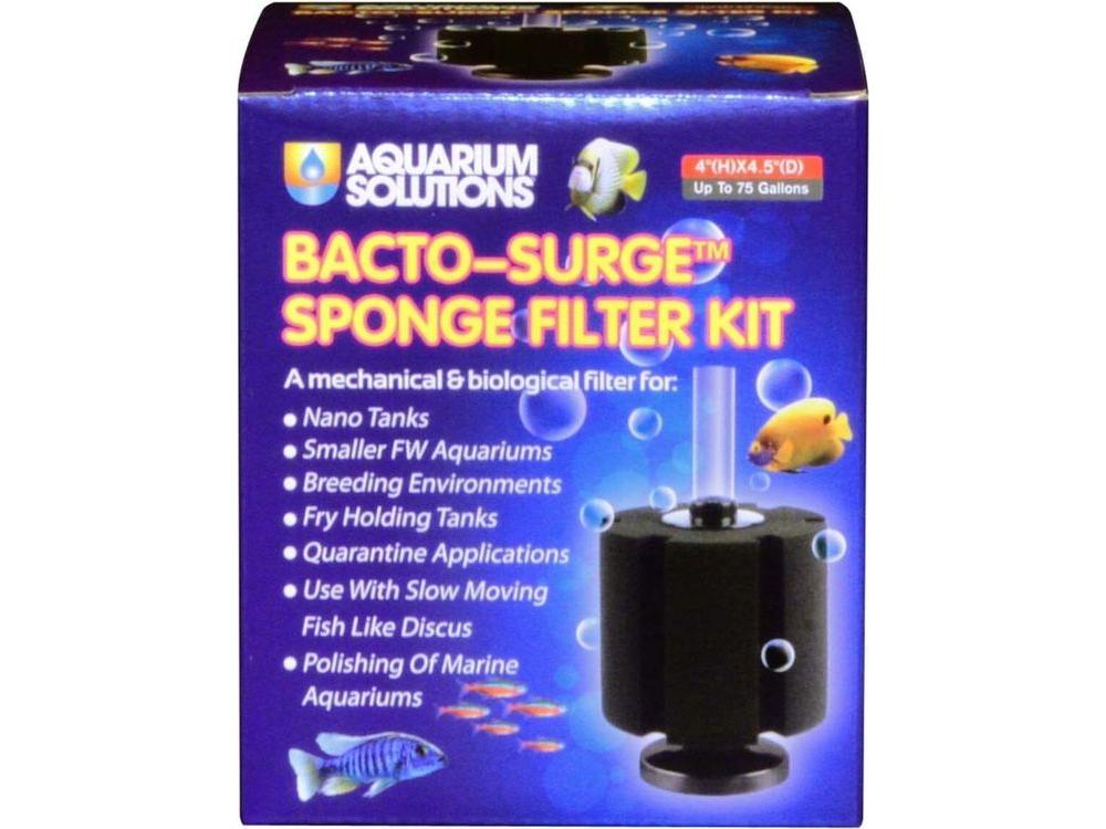 Aquarium Solutions Bacto-Surge Biological Action Sponge Filter Black, Large Fish Supplies Aquarium Solutions