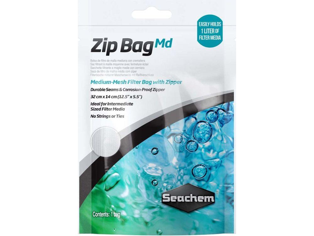 Seachem Laboratories Mesh Filter Bag with Zipper White 1ea/12.5 In X 5.5 in, Medium-Mesh Fish Supplies Seachem