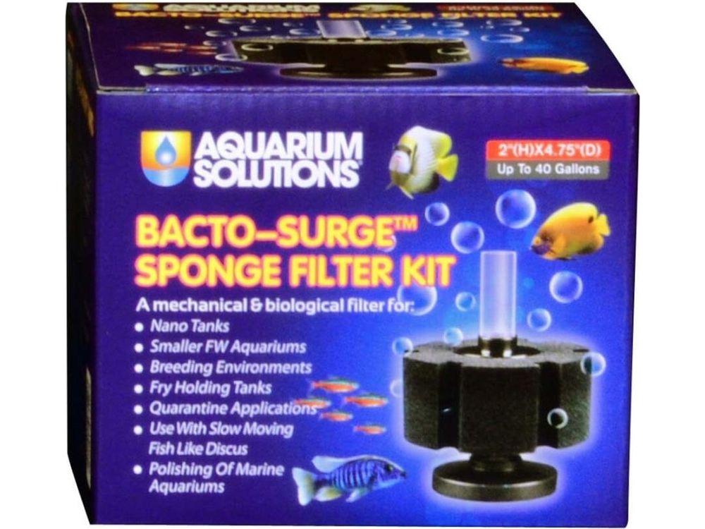 Aquarium Solutions Bacto-Surge Biological Action Sponge Filter Black, Small Fish Supplies Aquarium Solutions