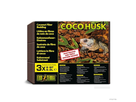 Exo Terra Coco Husk Compressed Brick 8 qt 3 pack