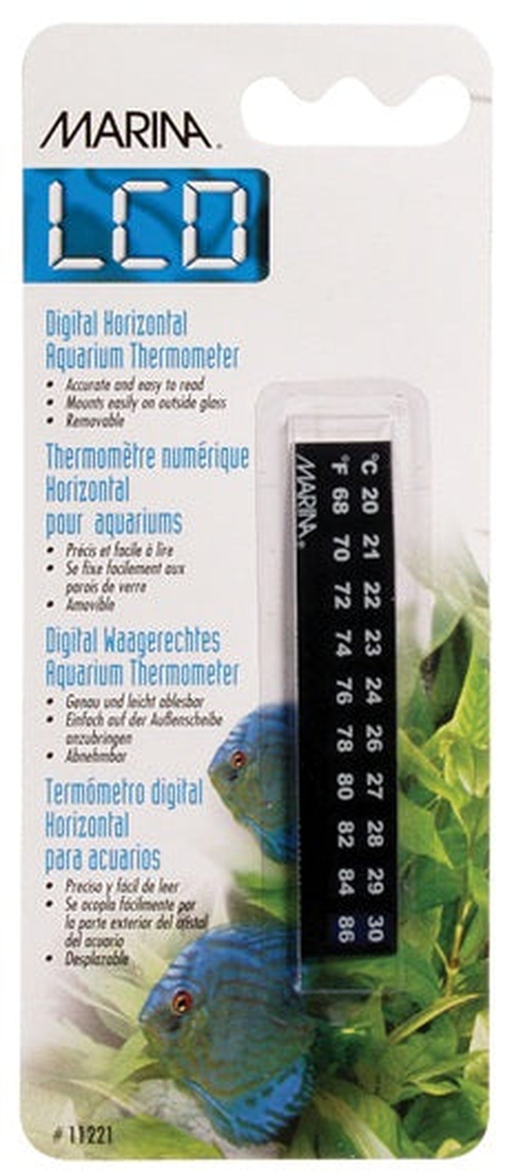 Marina Dolphin Thermometer C/F (Horizontal LCD) Fish Supplies Marina