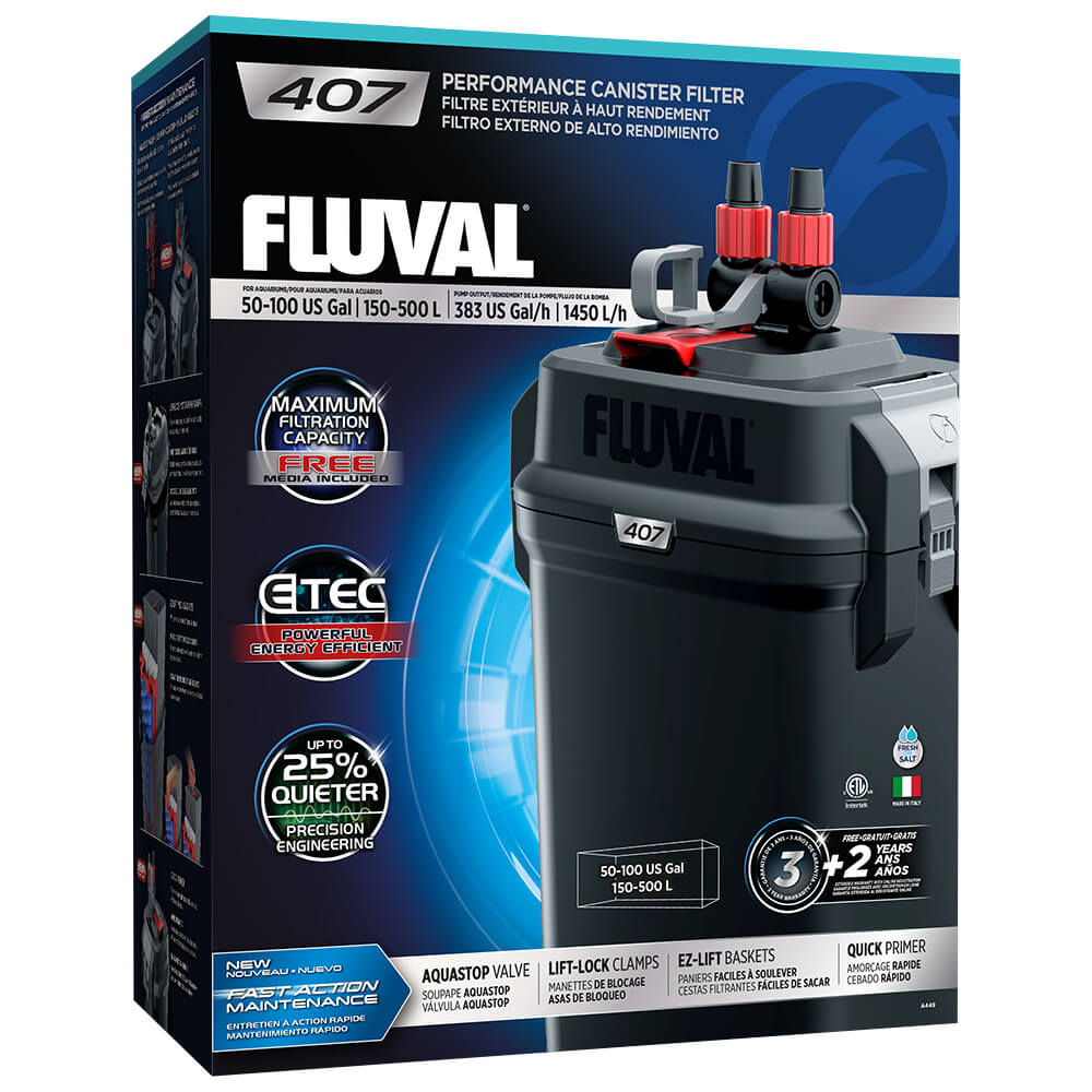 Fluval 407 External Filter 120Vac, 60Hz (50-100gal) Fish Supplies Fluval