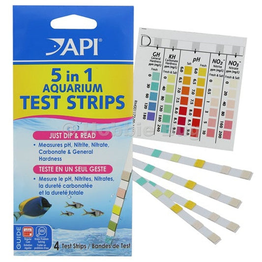 API 5 in 1 Test Strips (4 pack) Fish Supplies API