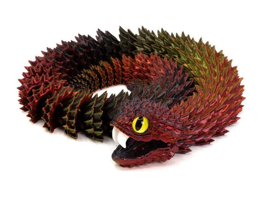 3D Printed Multi-Color Bush Viper - Large Toys Dubia.com 3D Printed Multi-Color Bush Viper - Large 