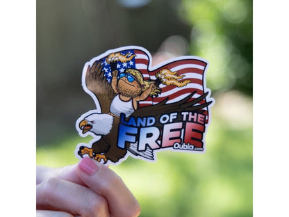 Land of the Free Sticker Dubia.com Die-Cut