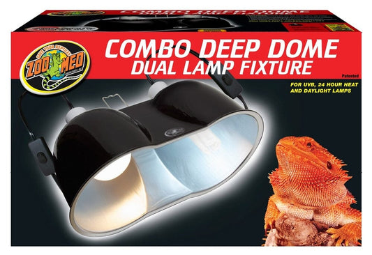 Zoo Med Combo Deep Dome Dual Lamp Fixture Zoo Med