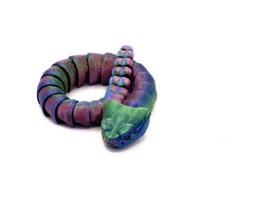 3D Printed Multi-Color Rattle Snake - Small Toys Dubia.com 3D Printed Multi-Color Rattle Snake - Small 