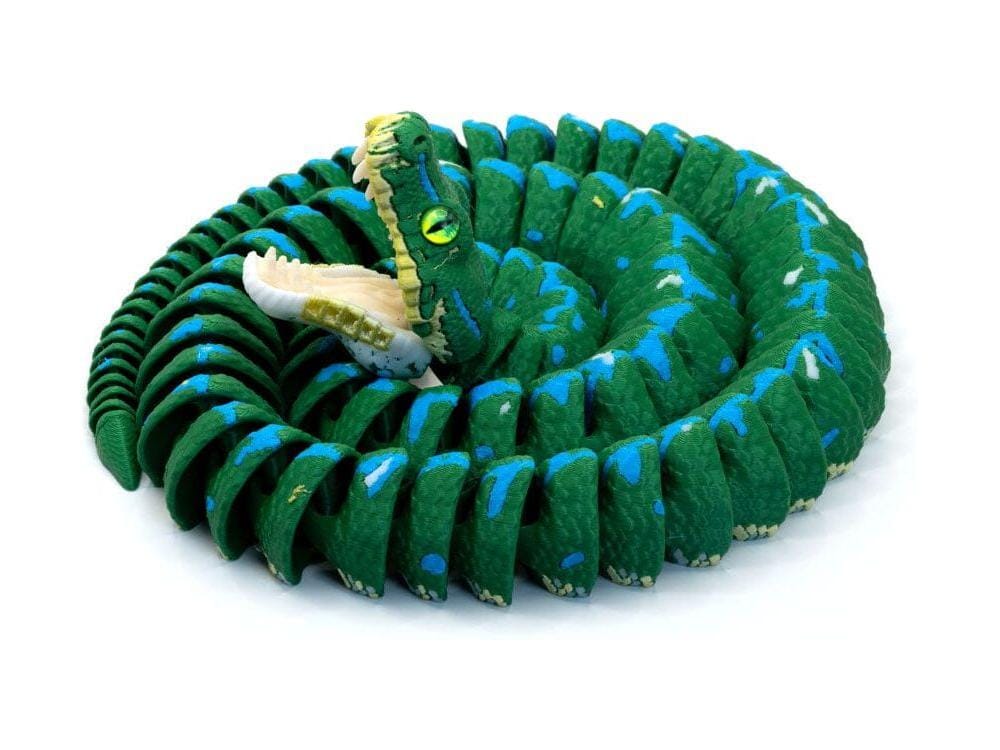 3D Printed Realistic Green Tree Python - Large Toys Dubia.com 3D Printed Realistic Green Tree Python - Large 
