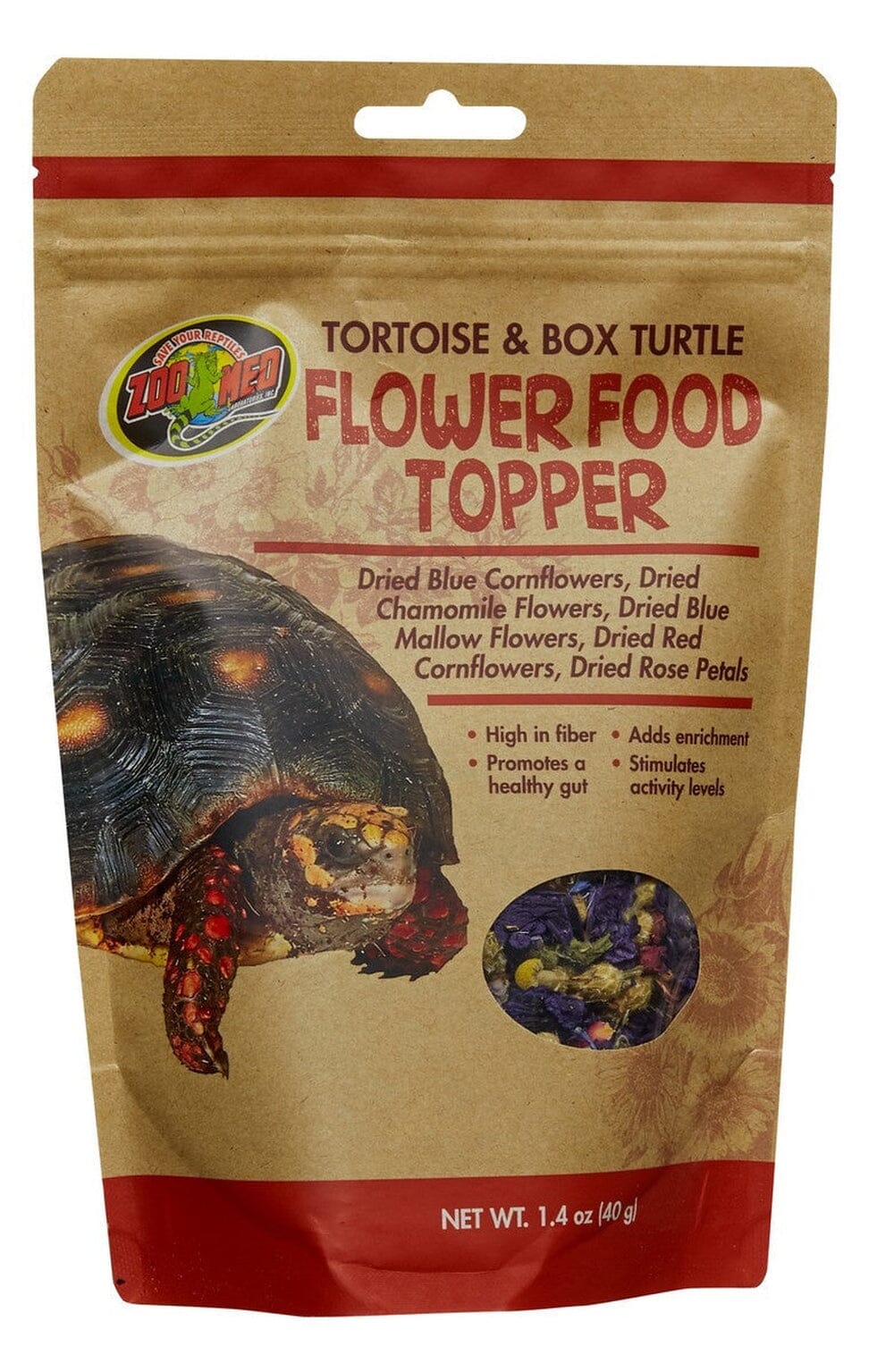 Zoo Med Tortoise & Box Turtle Flower Food Topper, 1.4oz Zoo Med 