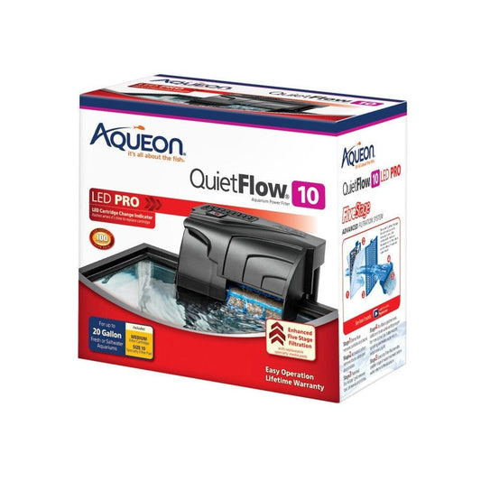 Aqueon QuietFlow LED PRO Aquarium Power Filter Size 10 Filter & Accessories Aqueon 