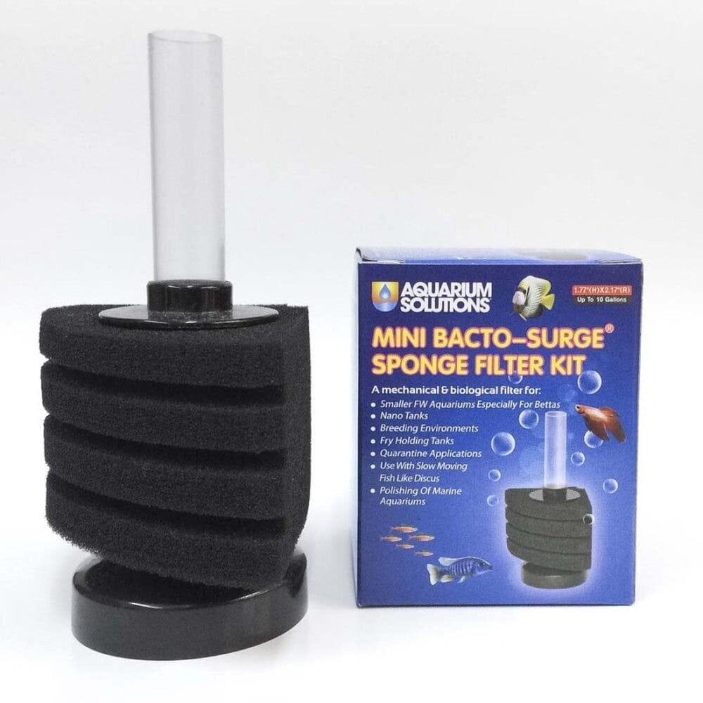 Aquarium Solutions Bacto-Surge Biological Action Sponge Filter Black, Mini Fish Supplies Aquarium Solutions 