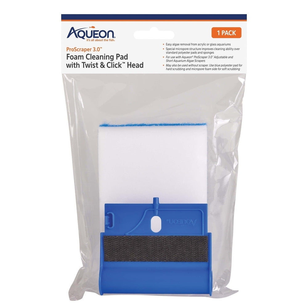 Aqueon ProScraper 3.0 Foam Cleaning Pad with Twist & Click Head