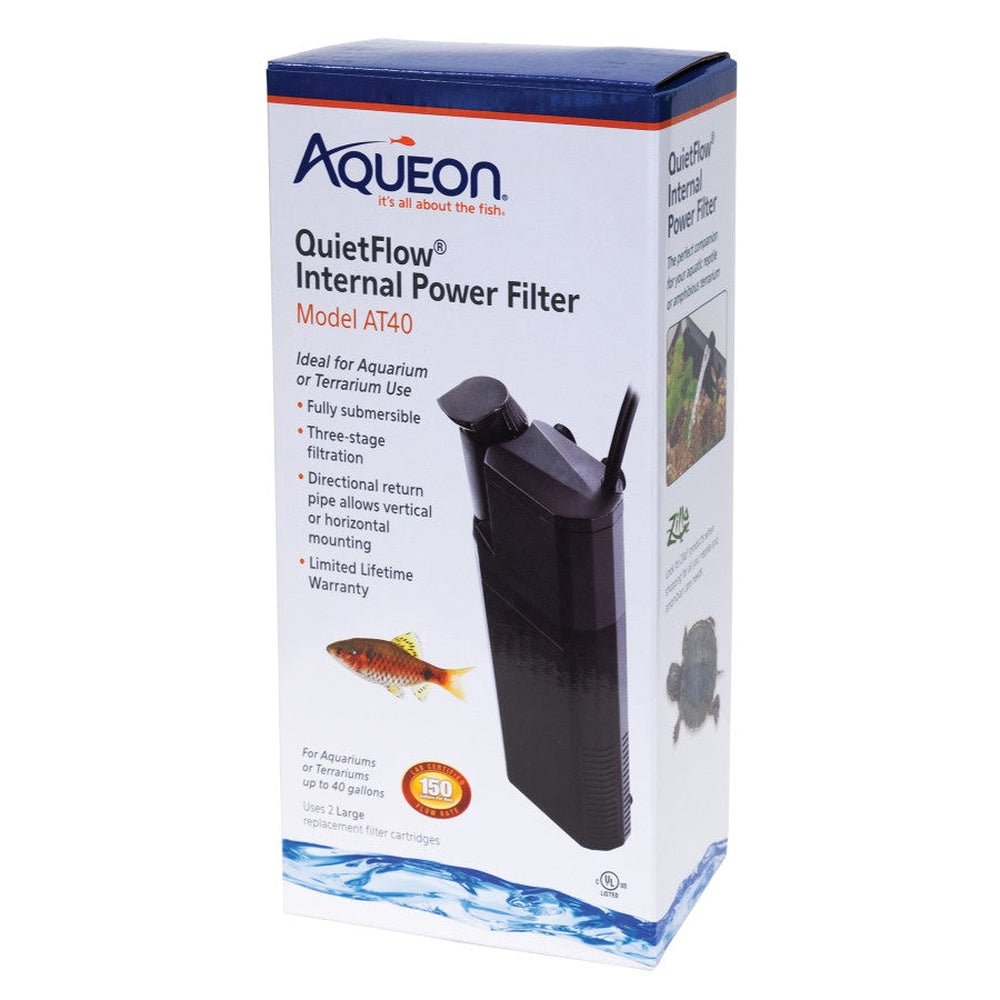 Aqueon QuietFlow Internal Power Filter AT40, 40 gal Filter & Accessories Aqueon