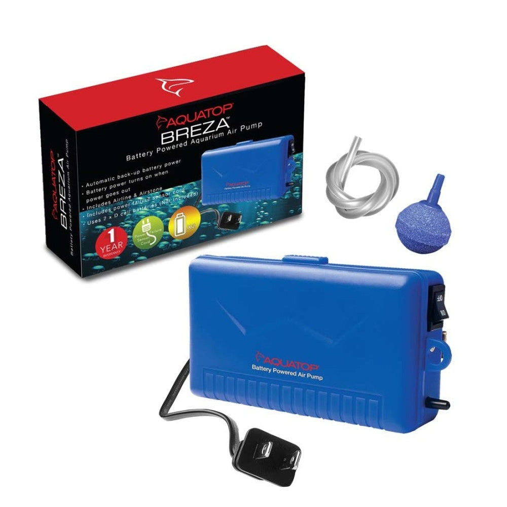 Aquatop BREZA Battery Powered Aquarium Air Pump with AC Power Failure Sensor Fish Supplies Aquatop