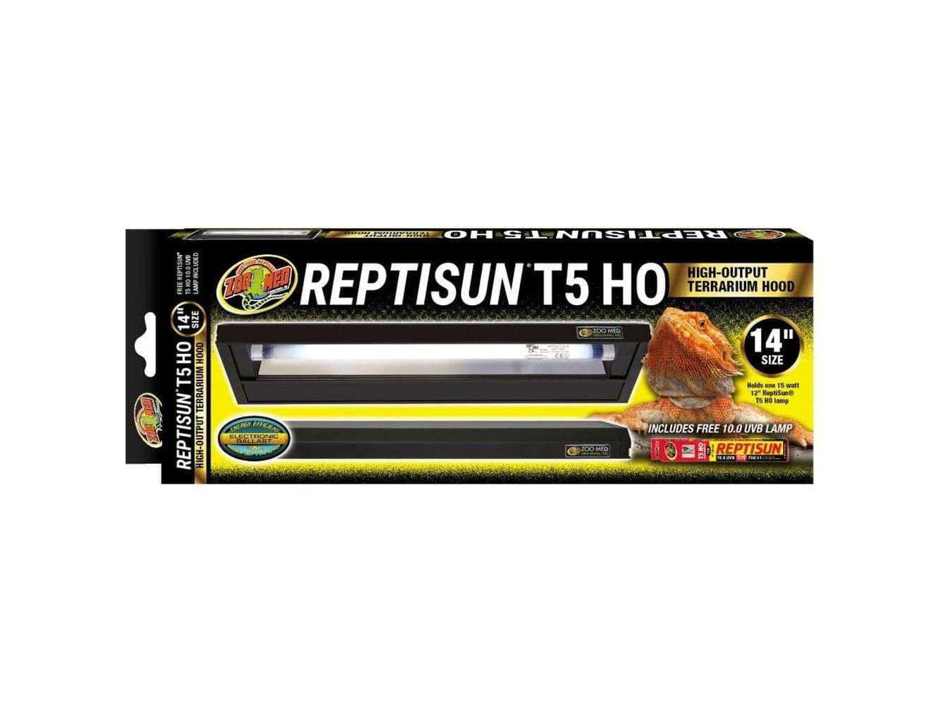 Zoo Med ReptiSun T5 HO Terrarium Hood w/ 10.0 Bulb 1ea/14 in Zoo Med 
