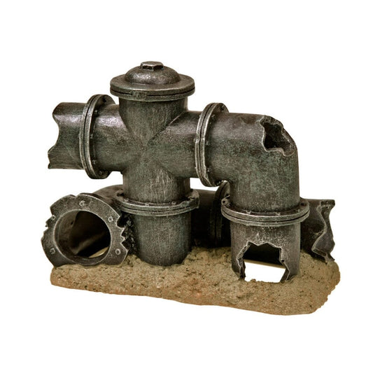 Blue Ribbon Pet Products Exotic Environments Broken Pipe Aquarium Ornament Broken Pipes Brown, Grey 1ea/5.24 in, Small Animals & Pet Supplies > Pet Supplies > Fish Supplies Blue Ribbon 