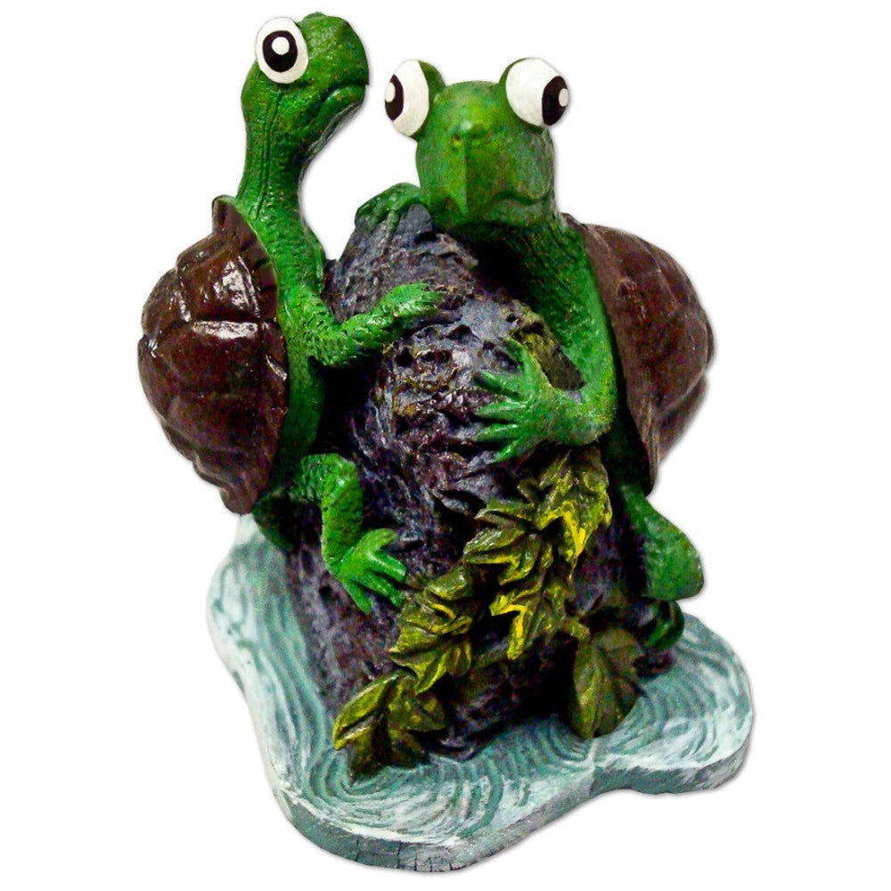 Blue Ribbon Pet Products Exotic Environments Aqua Critter's Turtle Twins Aquarium Statue Multi-Color 1ea/2.25 in