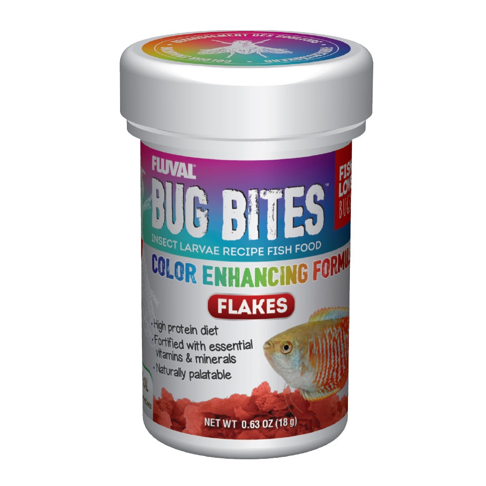 Fluval BugBites Color Enhancing Flakes .63oz Fish Supplies Fluval