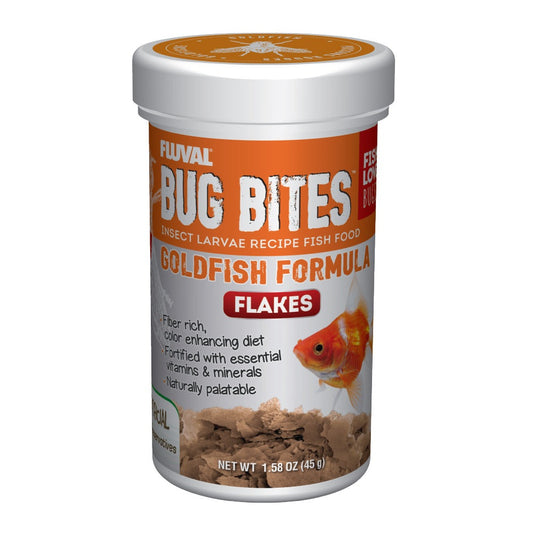 Fluval Bug Bites Goldfish Flakes 1.58oz Fish Supplies Fluval