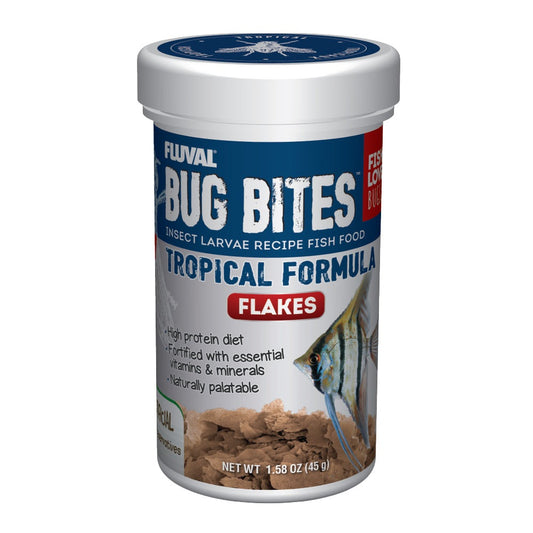 Fluval Bug Bites Tropical Flakes 1.58oz Fish Supplies Fluval