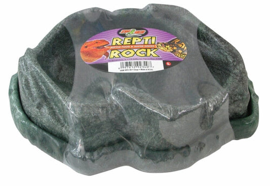 Zoo Med Combo Repti Rock Food and Water Dish Black, 1ea/LG Pet Supplies Zoo Med 