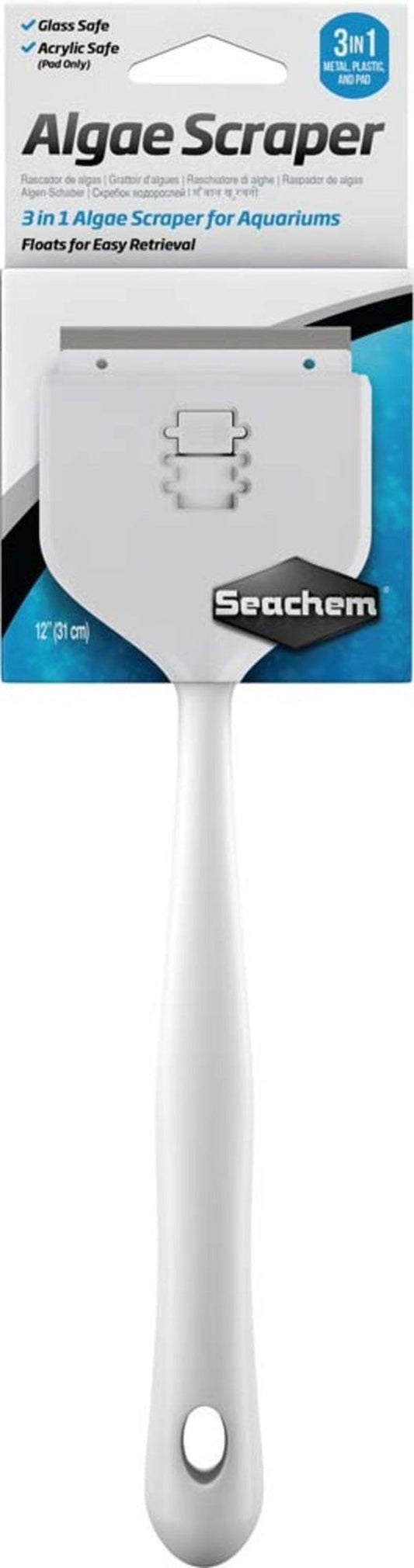 Seachem Laboratories 3-in-1 Algae Scraper for Glass and Acrylic Aquariums 1ea/12 in Fish Supplies Seachem 18in