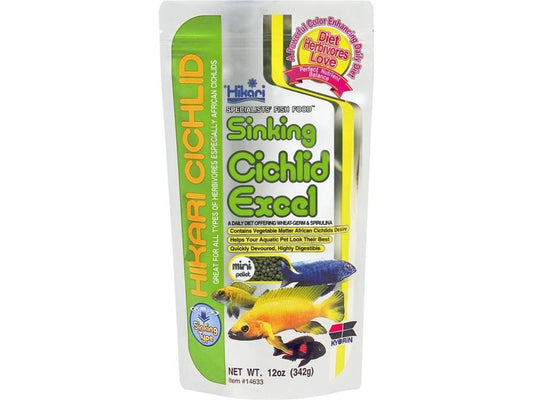 Hikari USA Cichlid Excel Sinking Pellets Fish Food 1ea/12 oz, Mini