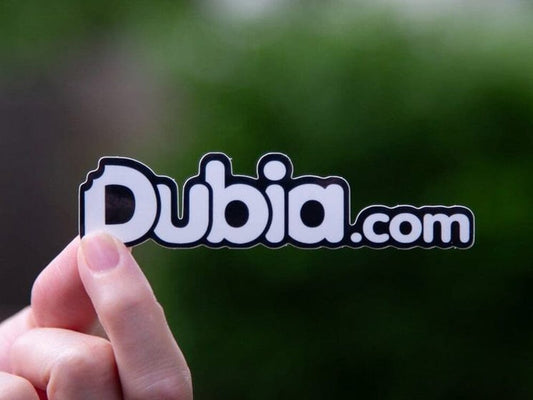 Dubia.com Sticker Black w/ White letters