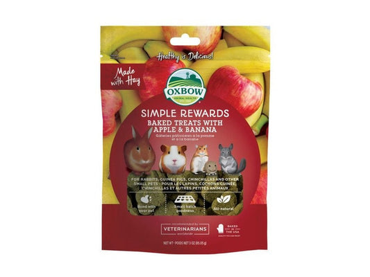 Oxbow Animal Health Simple Rewards Baked Small Animal Treats w/Apple & Banana