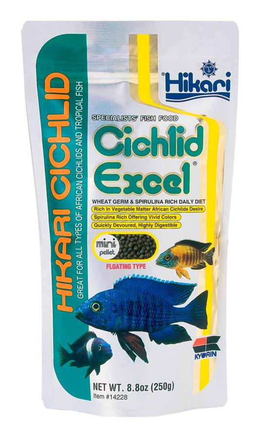 Hikari Cichlid Mini Excel Pellets Fish Food 8.8 oz Aquatic Diet Hikari 