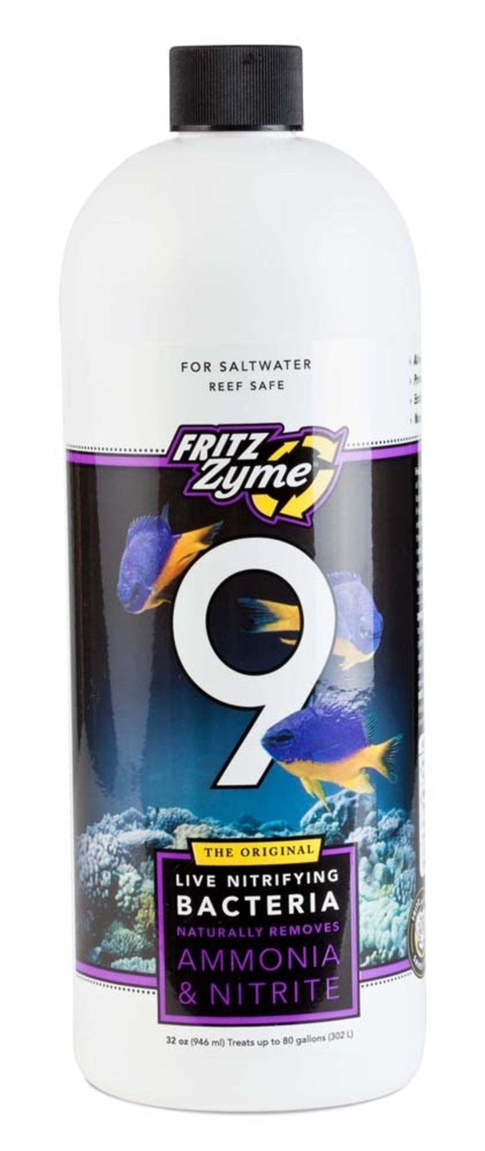 Fritz FritzZyme 9 Saltwater Live Nitrifying Bacteria 32oz Aquarium Additives Fritz