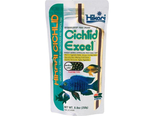 Hikari Cichlid Medium Excel Pellets Fish Food 8.8 oz Aquatic Diet Hikari