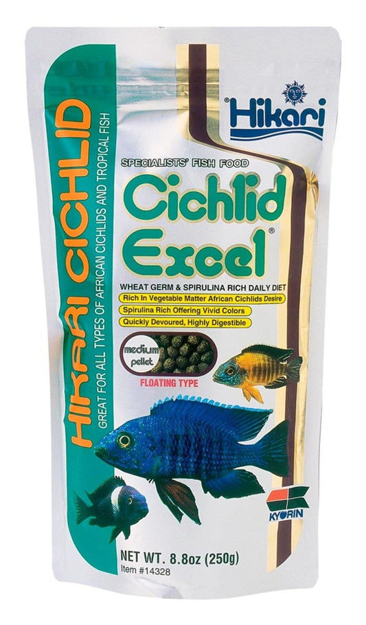 Hikari Cichlid Medium Excel Pellets Fish Food 8.8 oz Aquatic Diet Hikari