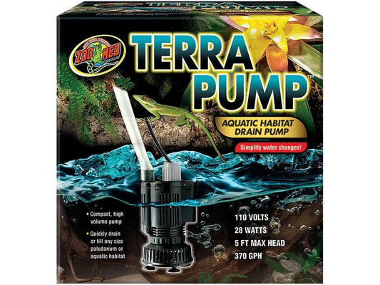 Zoo Med Terra Pump Aquatic Habitat Drain Pump 1ea/370 GPH Zoo Med