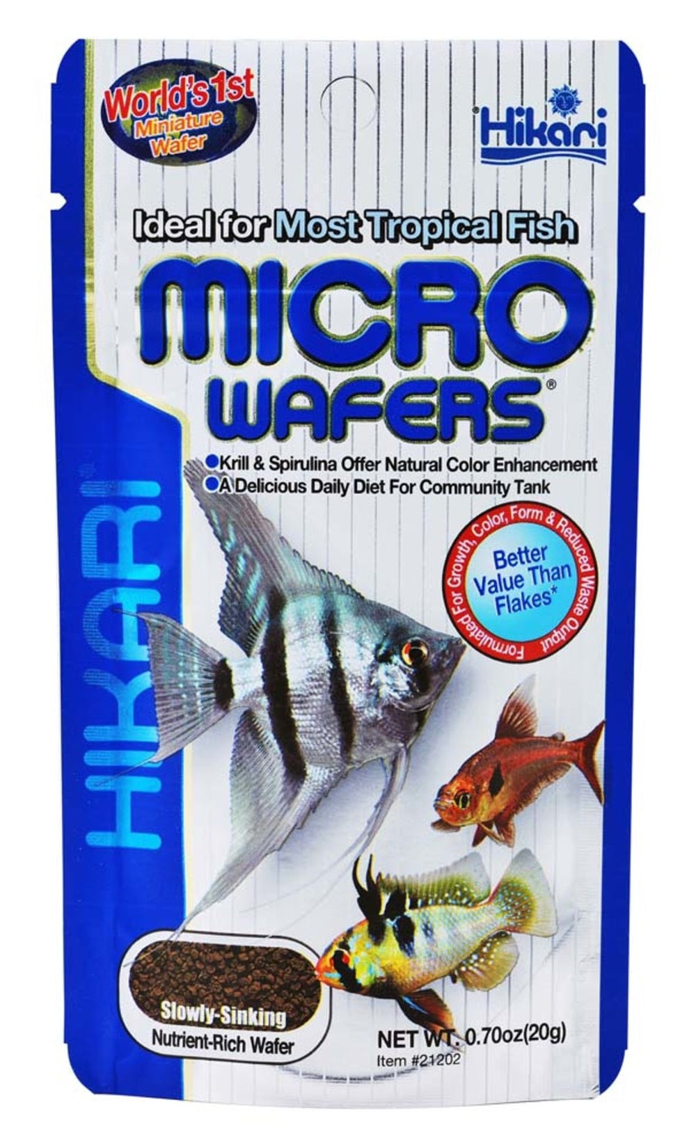 Hikari Tropical Micro Wafers Slow Sinking Wafer Fish Food 0.7 oz