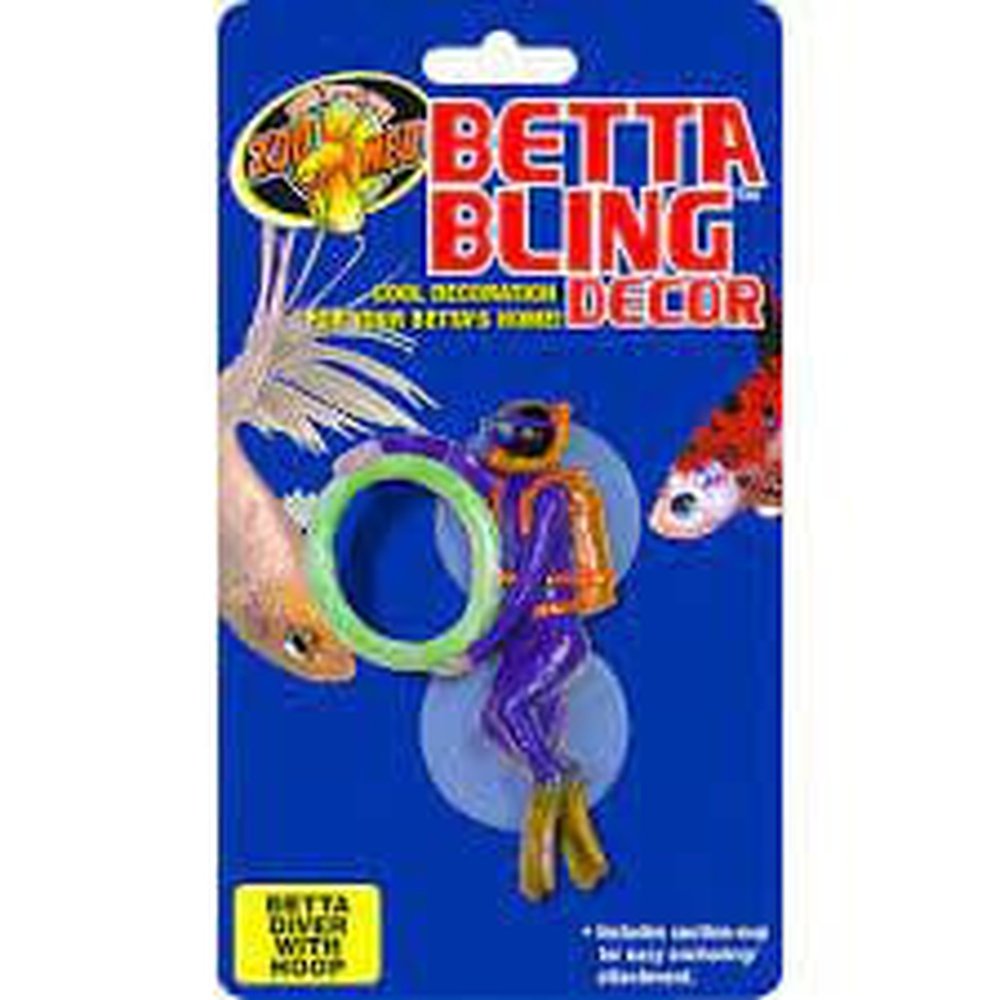 Zoo Med Betta Bling Decor, Scuba Diver With Hoop