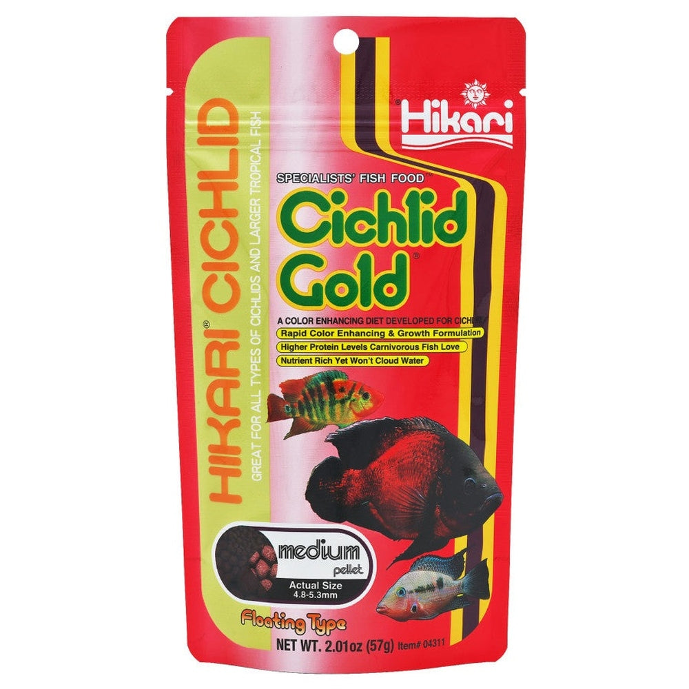 Hikari Cichlid Medium Gold Pellets Fish Food 2 oz Aquatic Diet Hikari