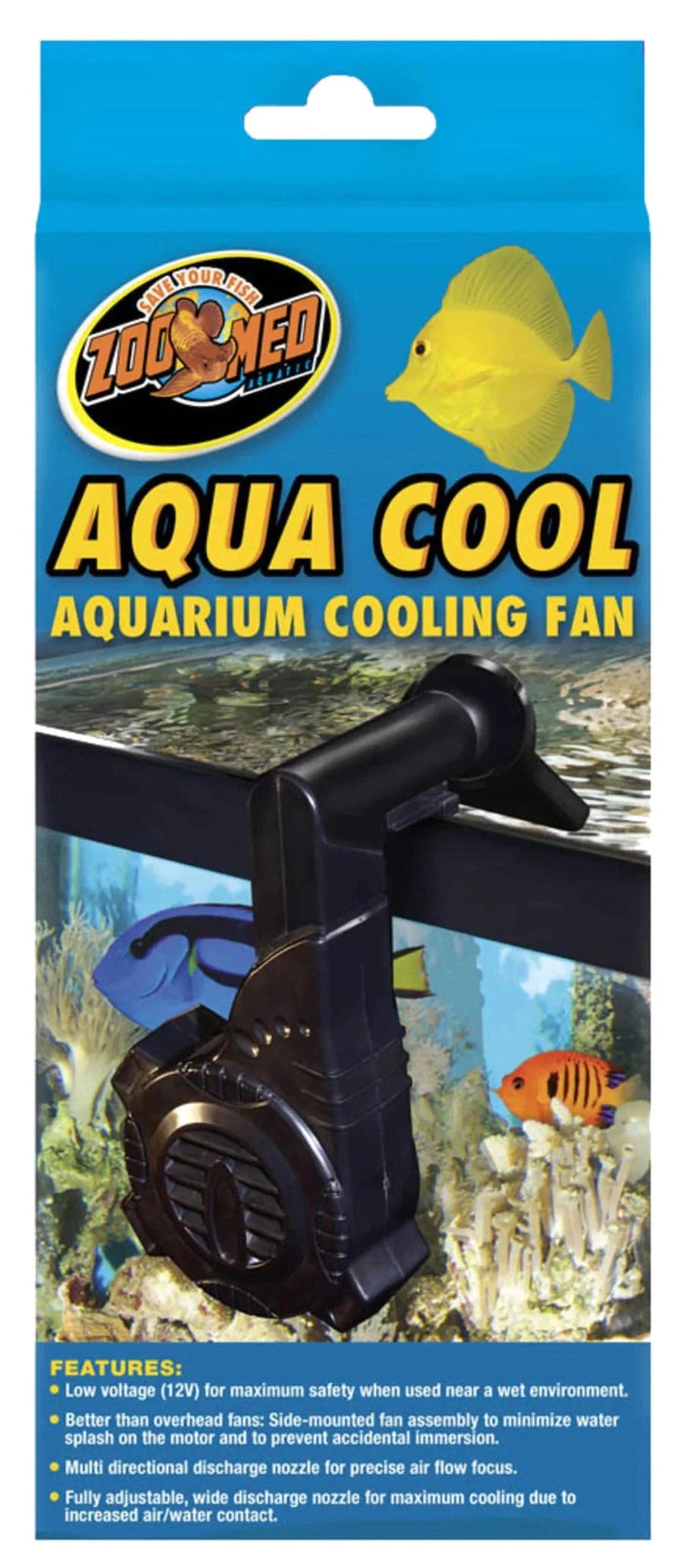 Zoo Med Aqua Cool Aquarium Cooling Fan Black 1ea Fish Supplies Zoo Med Aquatic