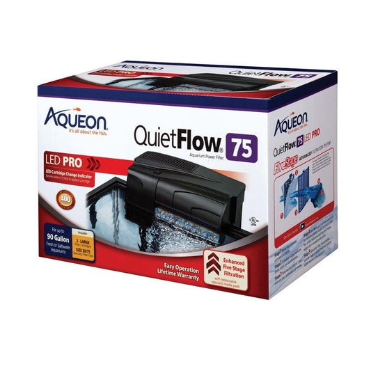 Aqueon QuietFlow LED PRO Aquarium Power Filter Size 75 Filter & Accessories Aqueon