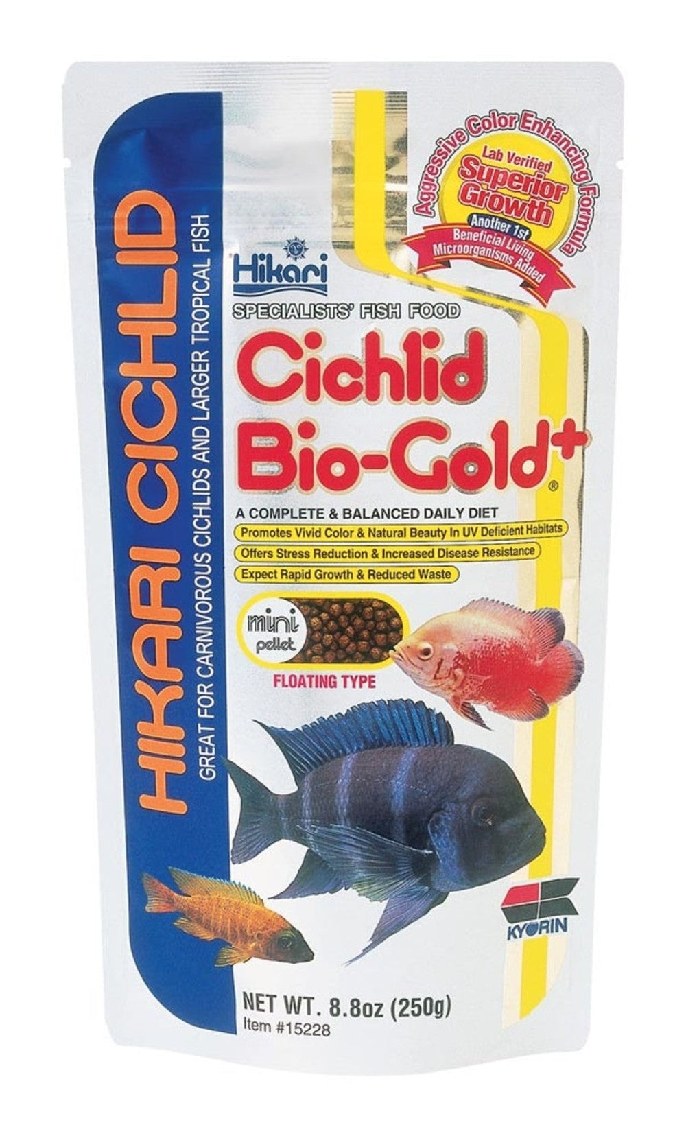 Hikari Cichlid BioGold+Mini Pellet Fish Food 8.8 oz Aquatic Diet Hikari