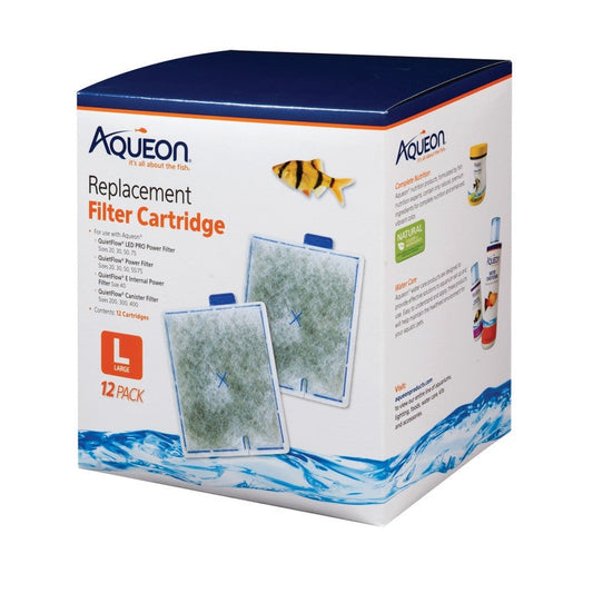 Aqueon Replacement Filter Cartridges, Large - 12 pk Filter & Accessories Aqueon