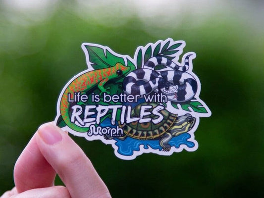 Life is better with Reptiles Sticker Sticker Dubia.com 